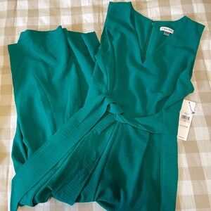 Calvin Klein Green Wide Leg Tie-Front Jumpsuit